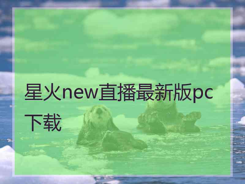 星火new直播最新版pc下载