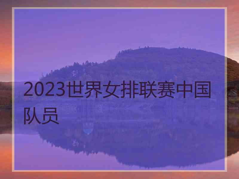 2023世界女排联赛中国队员