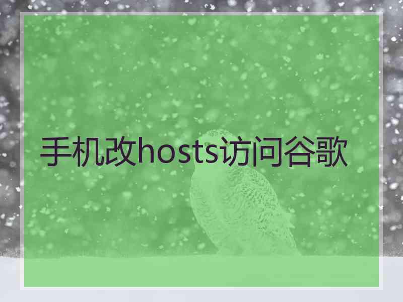 手机改hosts访问谷歌