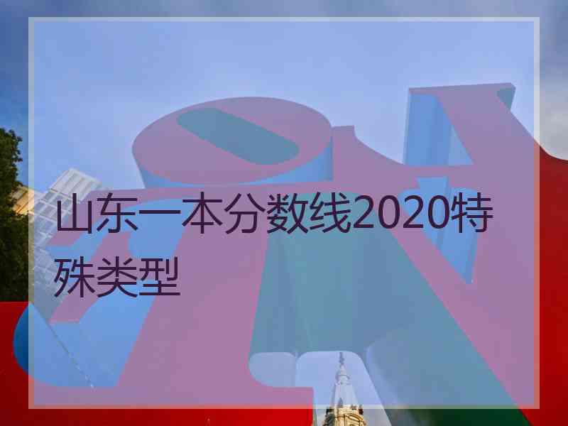 山东一本分数线2020特殊类型