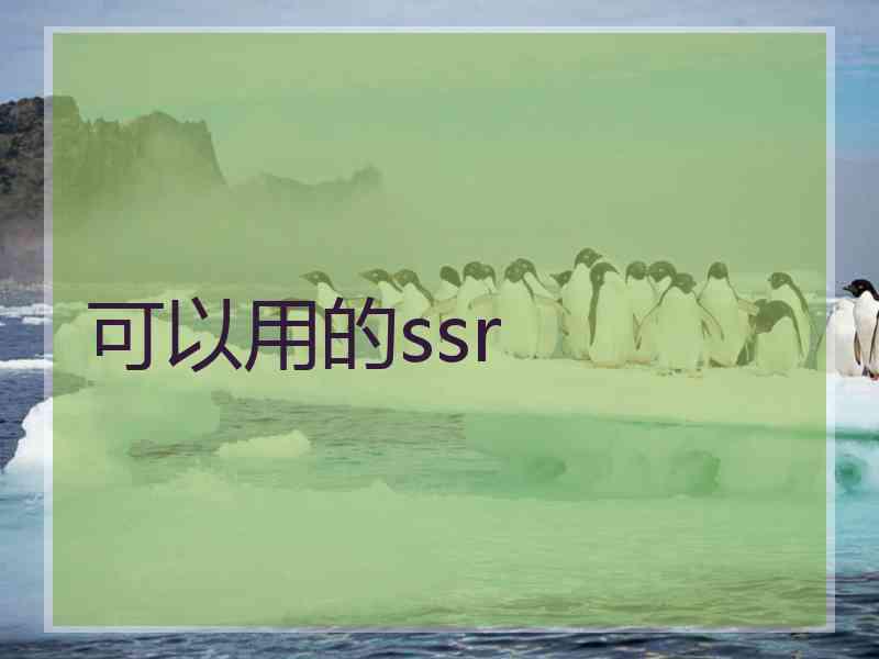 可以用的ssr