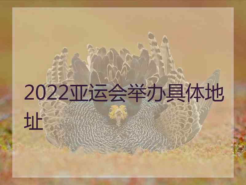 2022亚运会举办具体地址