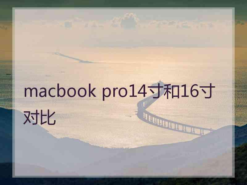 macbook pro14寸和16寸对比