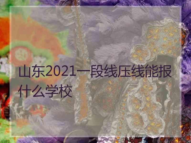 山东2021一段线压线能报什么学校