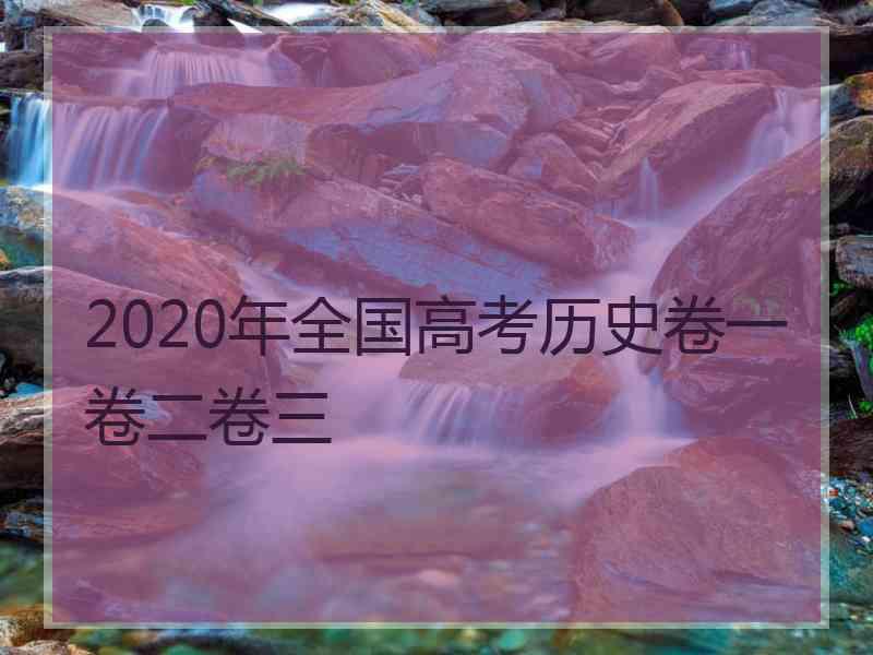 2020年全国高考历史卷一卷二卷三