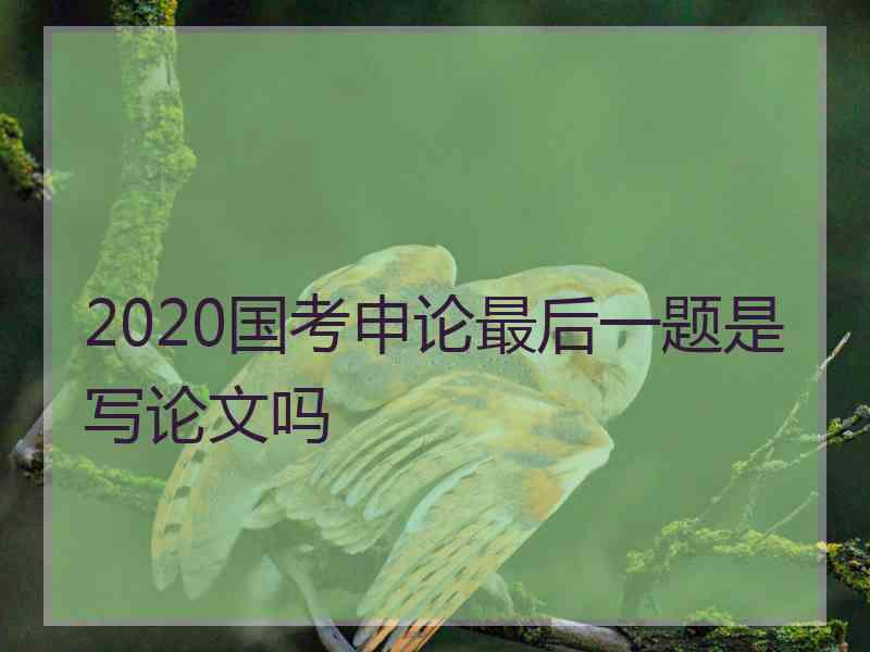 2020国考申论最后一题是写论文吗