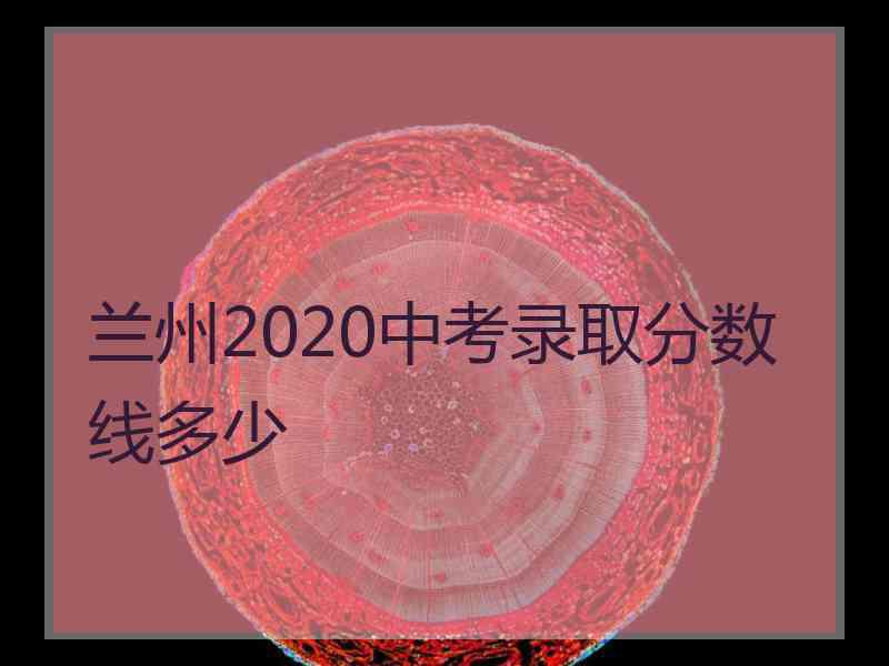 兰州2020中考录取分数线多少