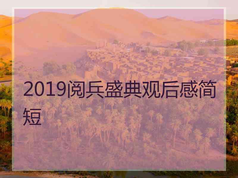 2019阅兵盛典观后感简短