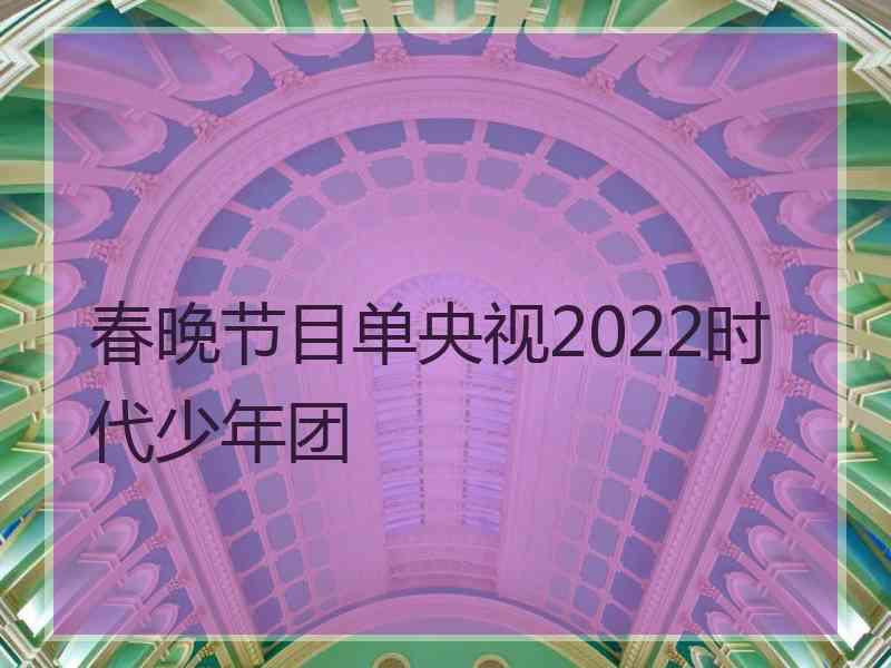 春晚节目单央视2022时代少年团