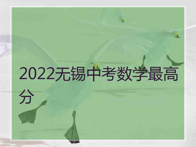 2022无锡中考数学最高分