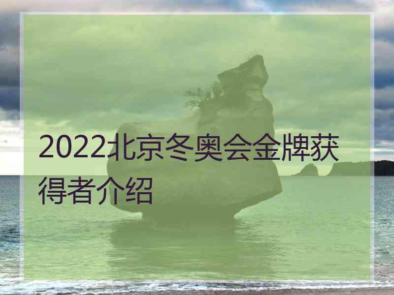 2022北京冬奥会金牌获得者介绍