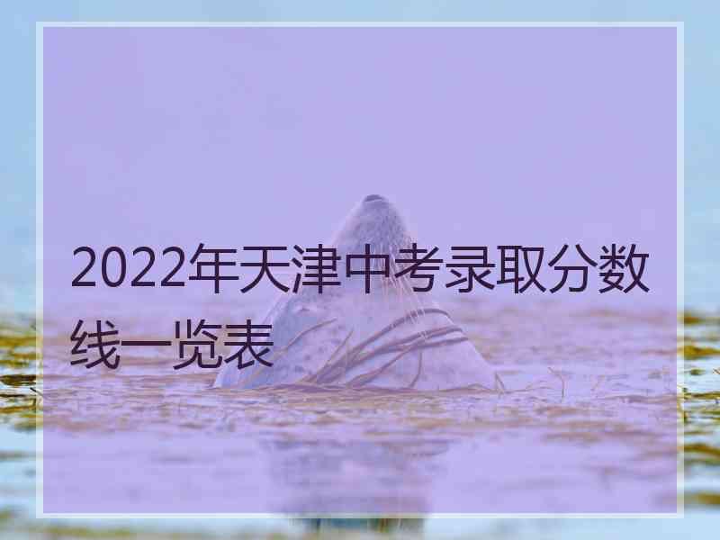 2022年天津中考录取分数线一览表