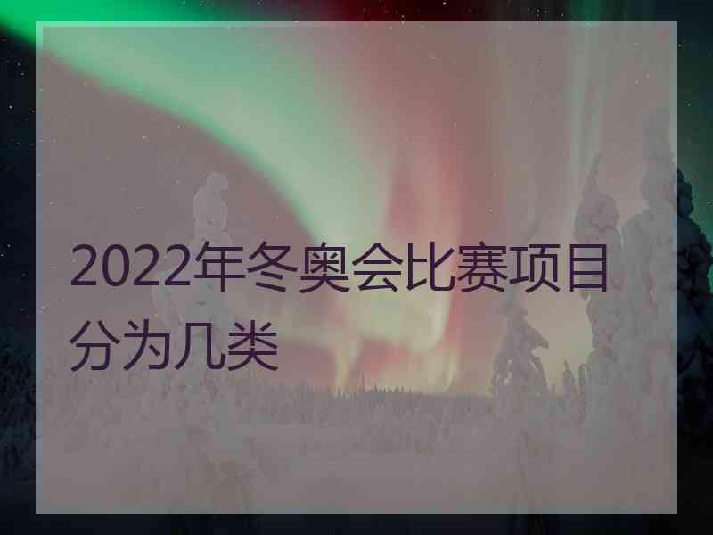 2022年冬奥会比赛项目分为几类