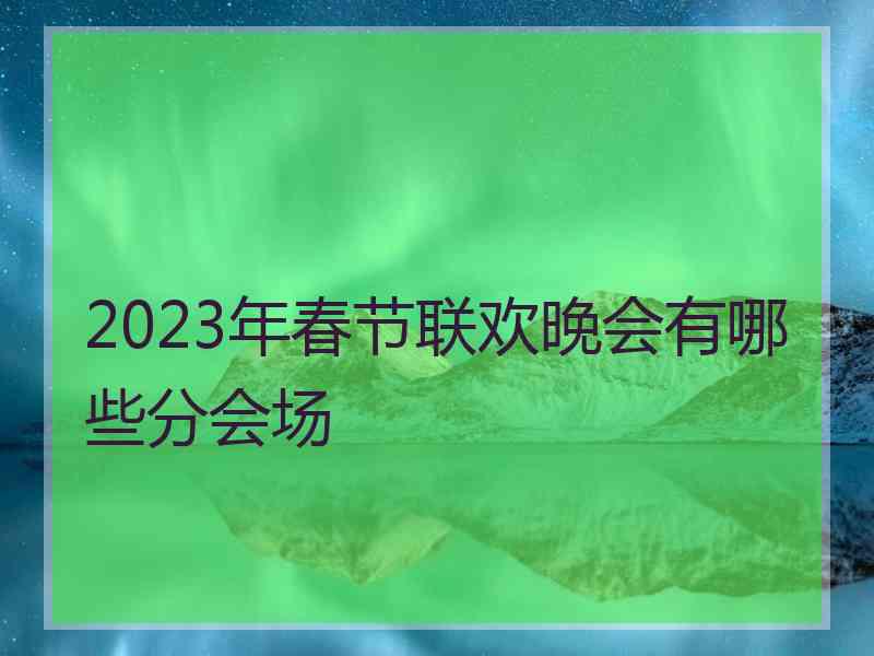 2023年春节联欢晚会有哪些分会场