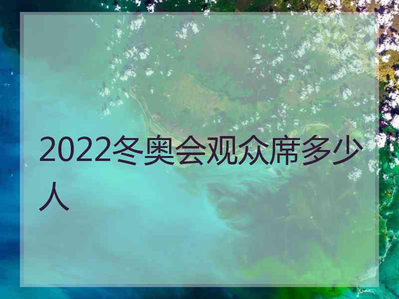 2022冬奥会观众席多少人