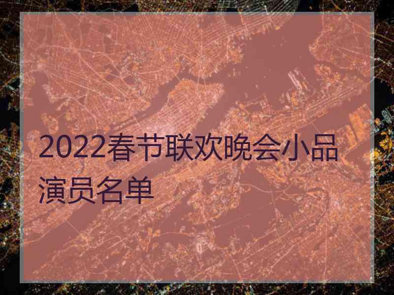 2022春节联欢晚会小品演员名单