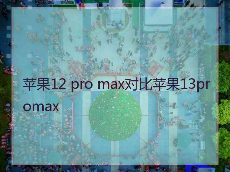 苹果12 pro max对比苹果13promax