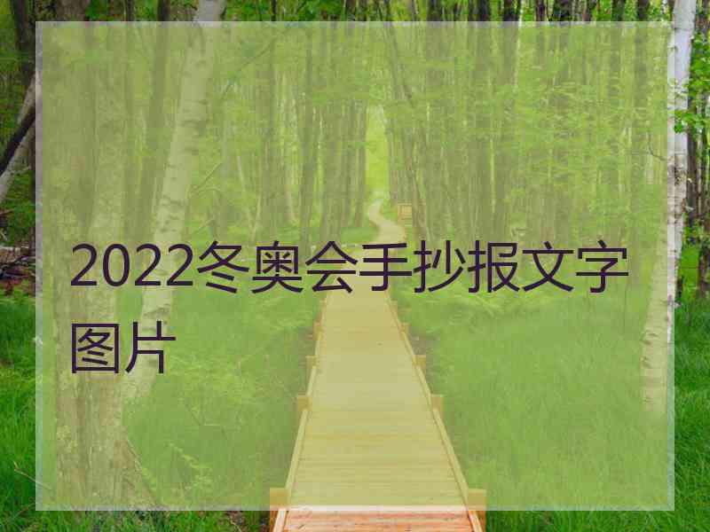 2022冬奥会手抄报文字图片