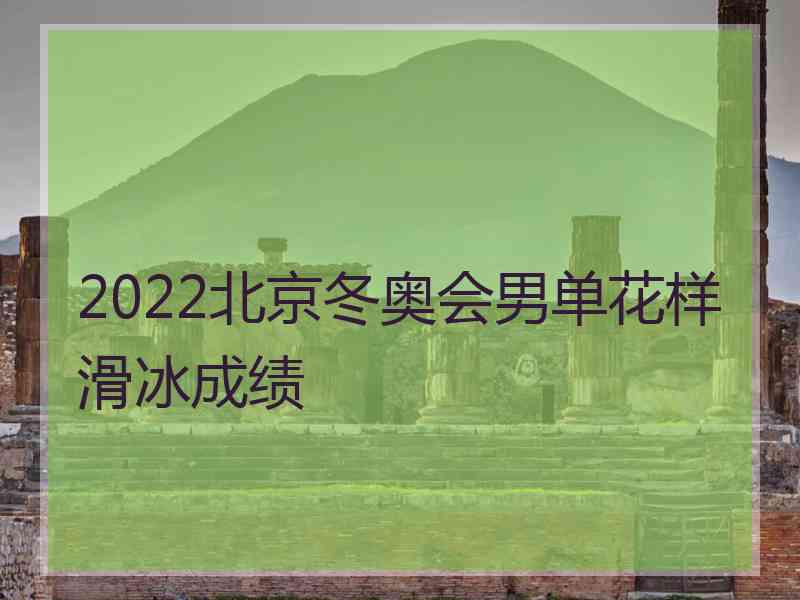 2022北京冬奥会男单花样滑冰成绩