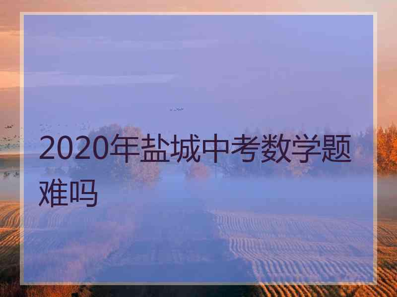 2020年盐城中考数学题难吗