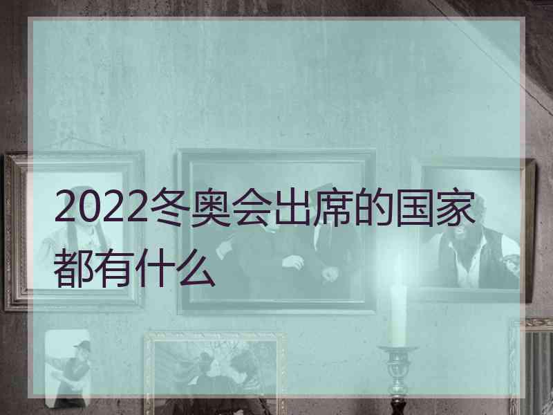 2022冬奥会出席的国家都有什么