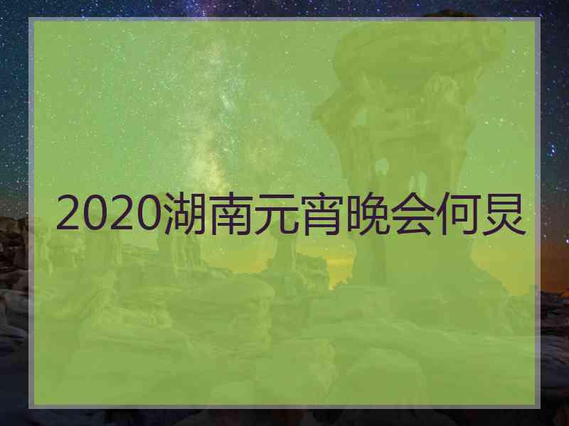 2020湖南元宵晚会何炅