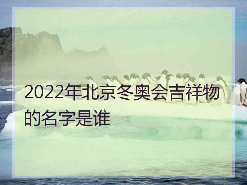 2022年北京冬奥会吉祥物的名字是谁