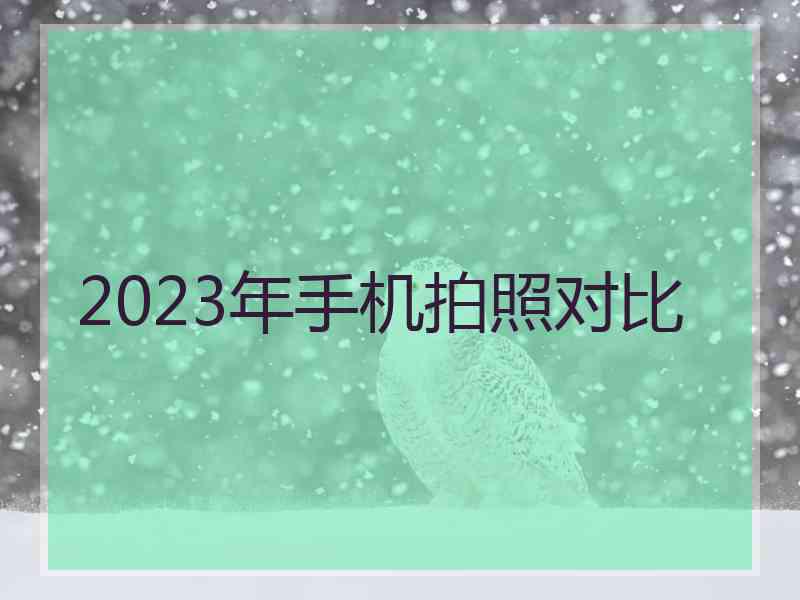 2023年手机拍照对比