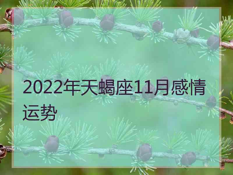 2022年天蝎座11月感情运势