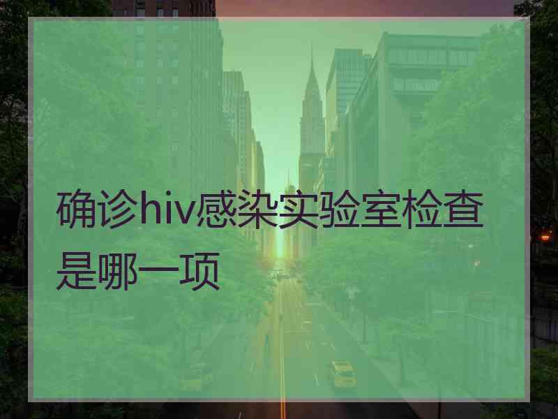 确诊hiv感染实验室检查是哪一项