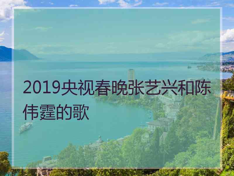 2019央视春晚张艺兴和陈伟霆的歌