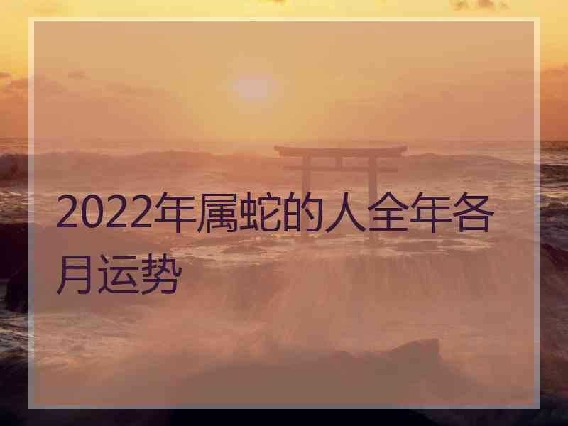 2022年属蛇的人全年各月运势