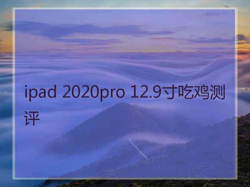 ipad 2020pro 12.9寸吃鸡测评