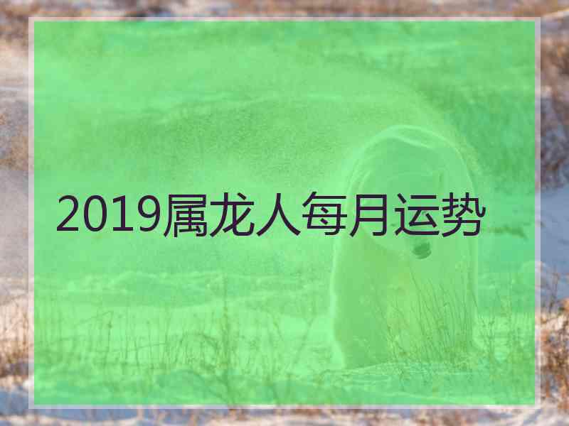 2019属龙人每月运势