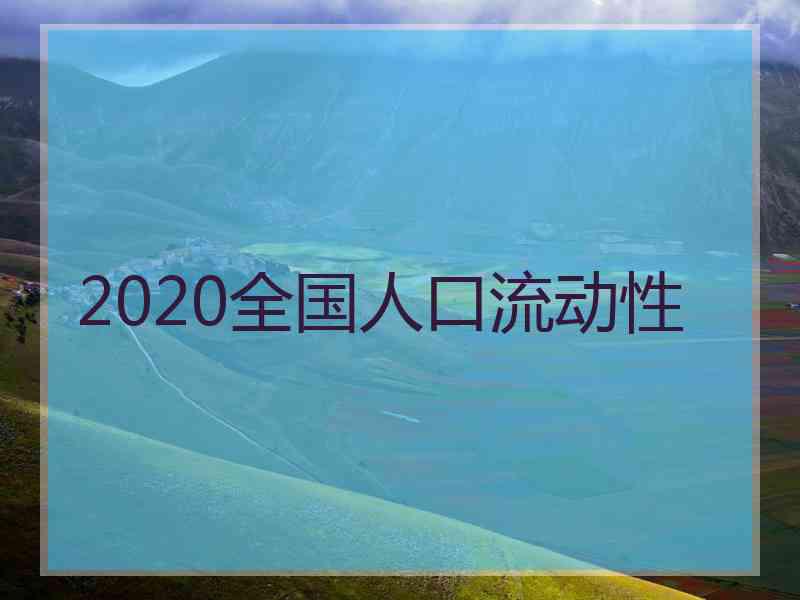 2020全国人口流动性