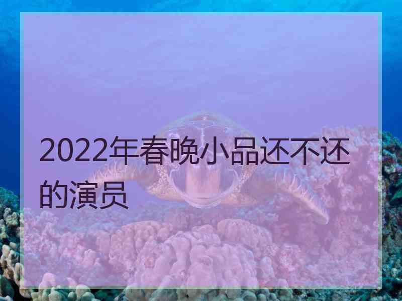 2022年春晚小品还不还的演员