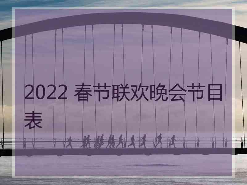 2022 春节联欢晚会节目表