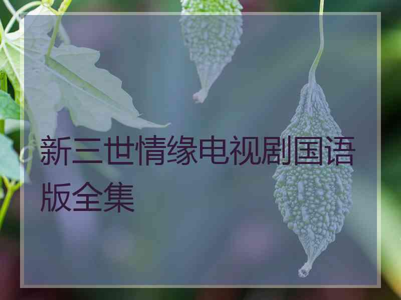 新三世情缘电视剧国语版全集