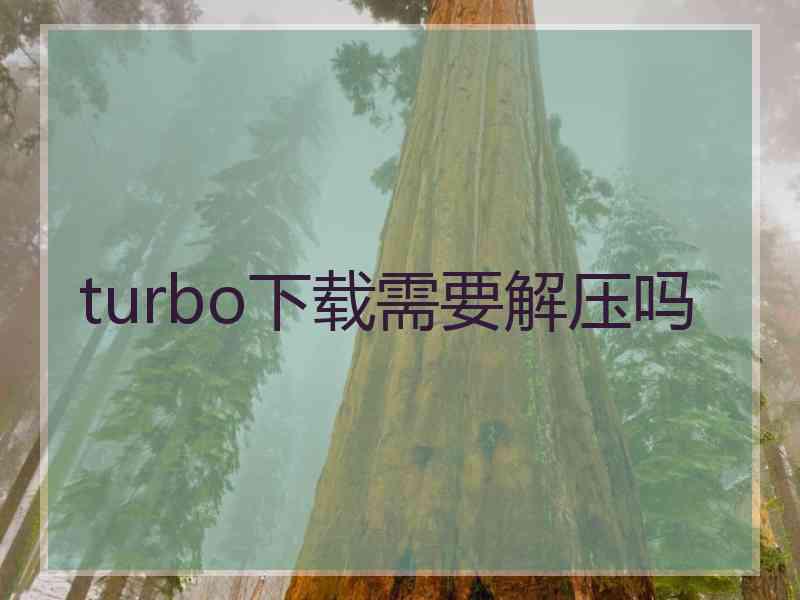 turbo下载需要解压吗