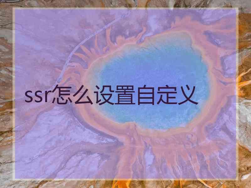 ssr怎么设置自定义