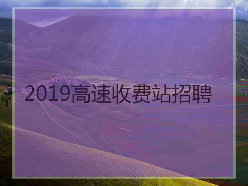 2019高速收费站招聘