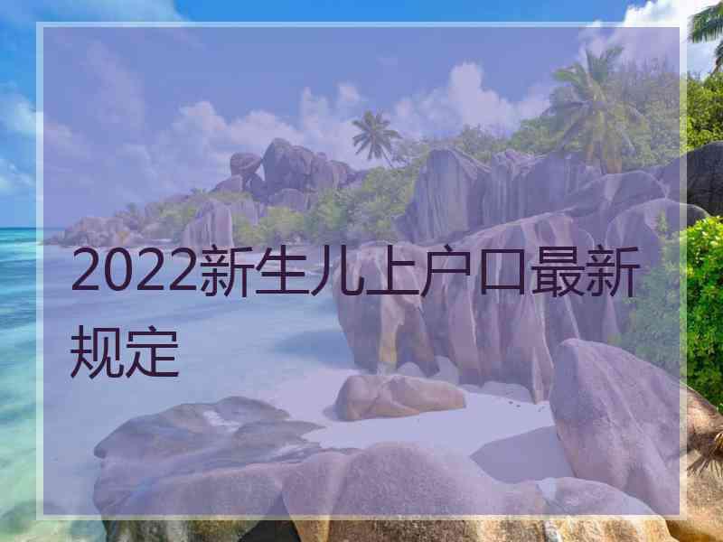 2022新生儿上户口最新规定