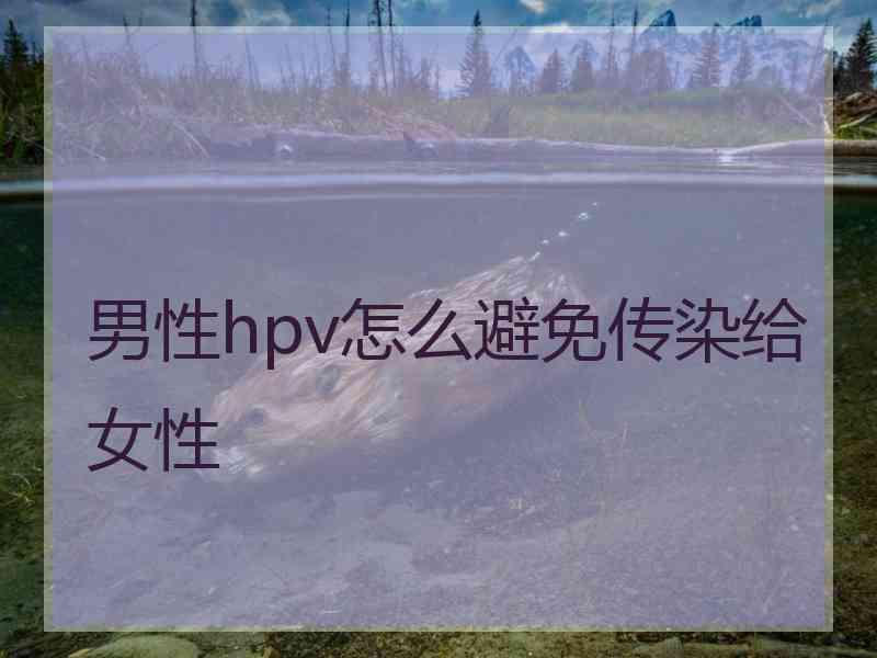 男性hpv怎么避免传染给女性