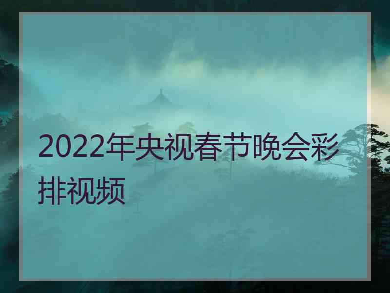 2022年央视春节晚会彩排视频