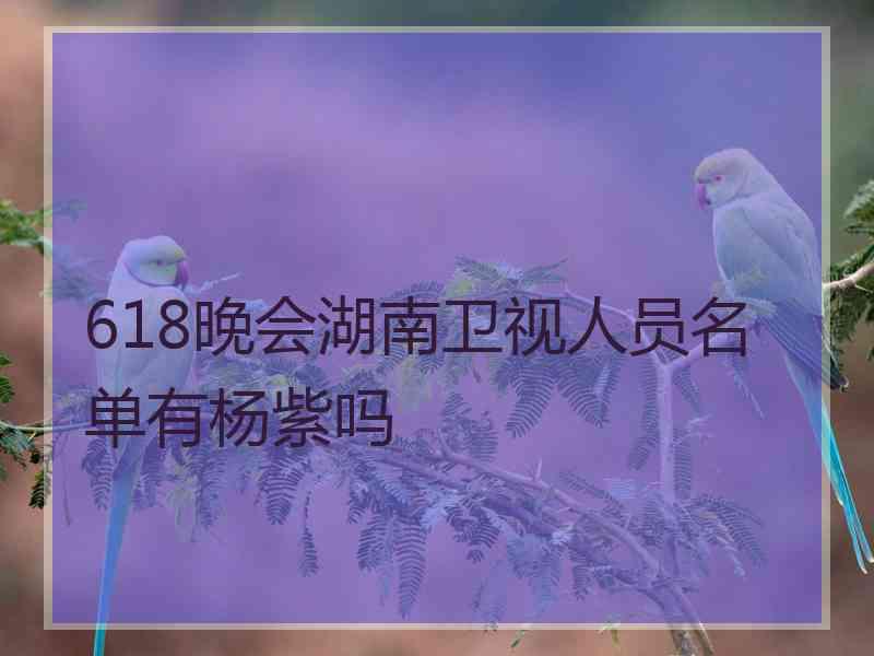 618晚会湖南卫视人员名单有杨紫吗