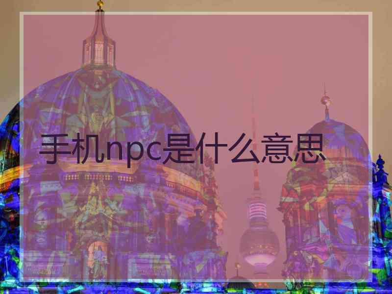 手机npc是什么意思