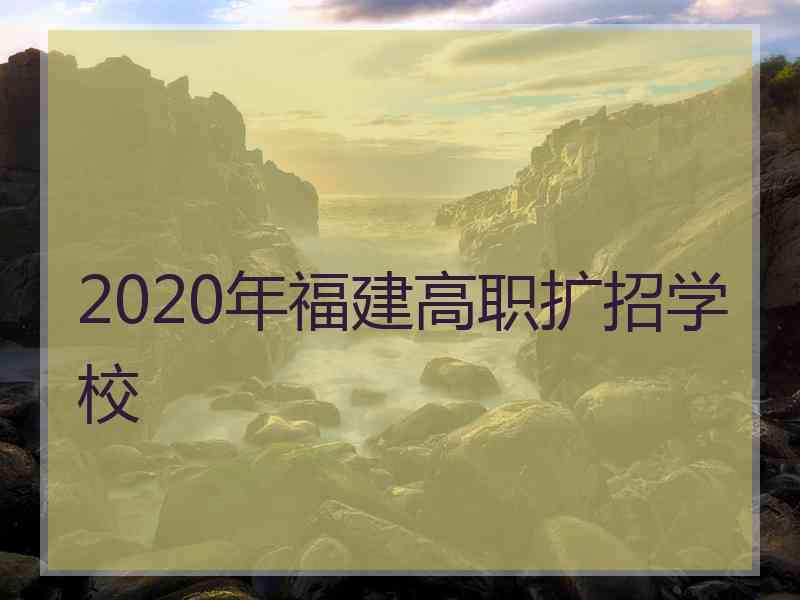 2020年福建高职扩招学校