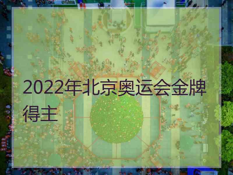 2022年北京奥运会金牌得主