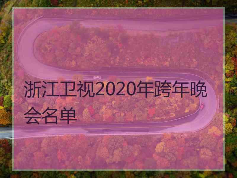 浙江卫视2020年跨年晚会名单