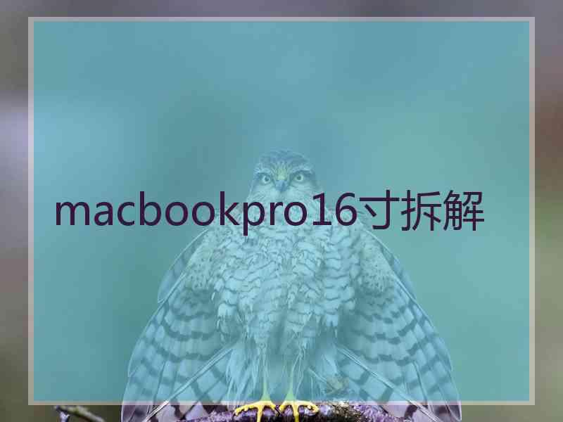 macbookpro16寸拆解